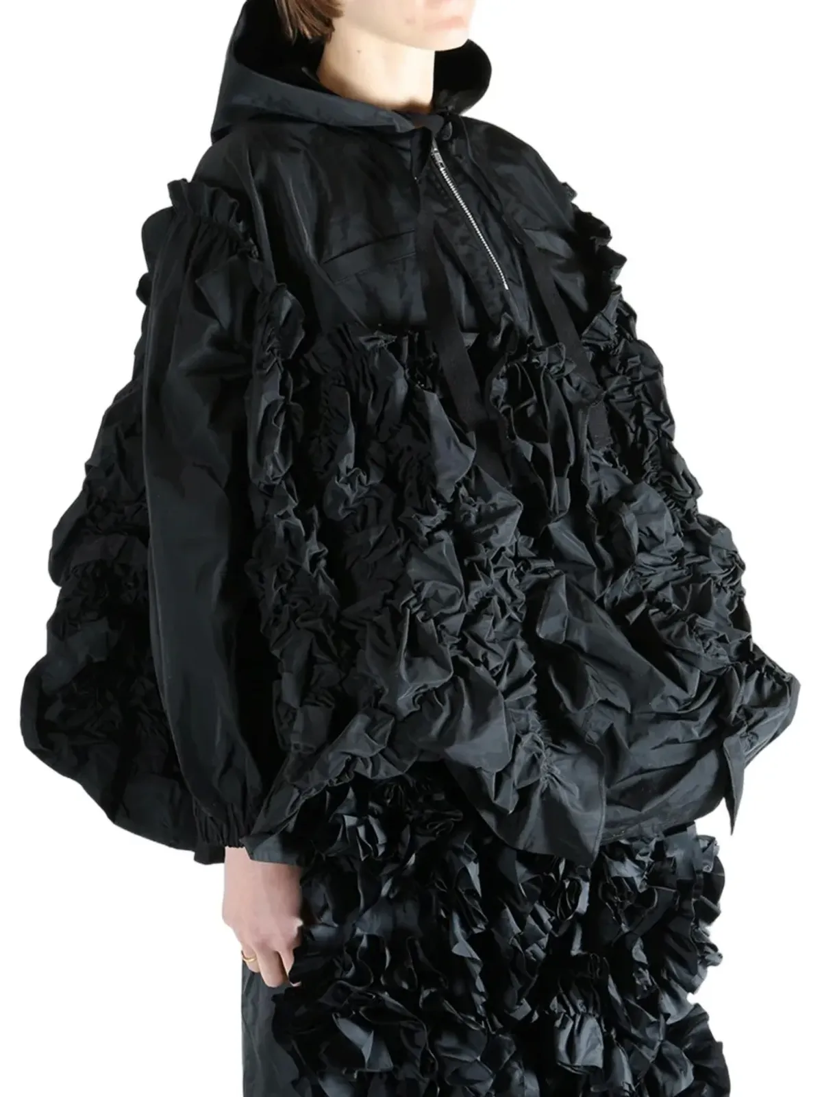Comme des Garçons TAO ラッフルフードジャケット - 画像5