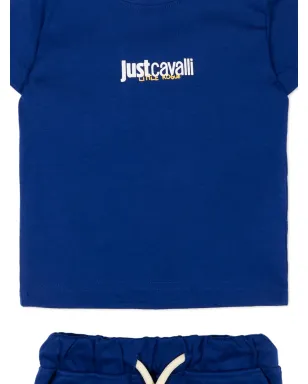 Just Cavalli Kids ロゴTシャツとショーツセット - ブルー - サムネイル3