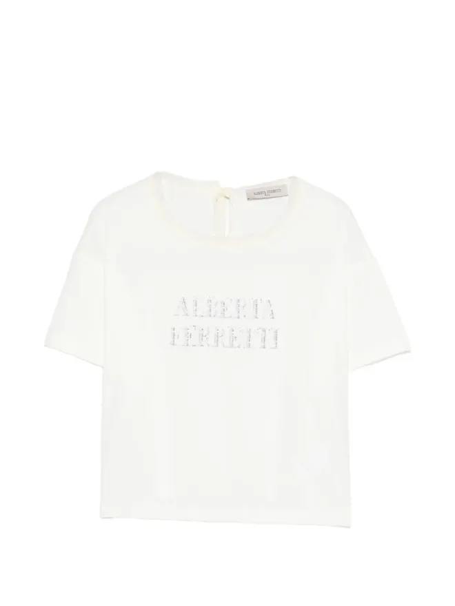 Alberta Ferretti Kids Alberta Ferretti Kids 装飾リボンタイ付きTシャツの商品画像