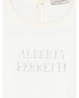 Alberta Ferretti Kids 装飾リボンタイ付きTシャツ - サムネイル3