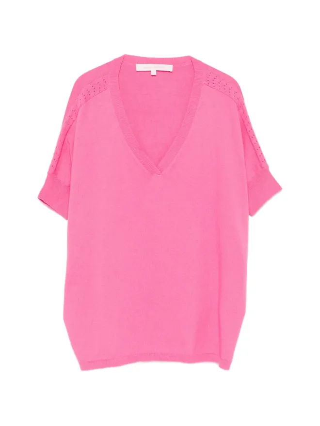 absolut cashmere absolut cashmere アリッサ Vネック ポイントル編みトップの商品画像