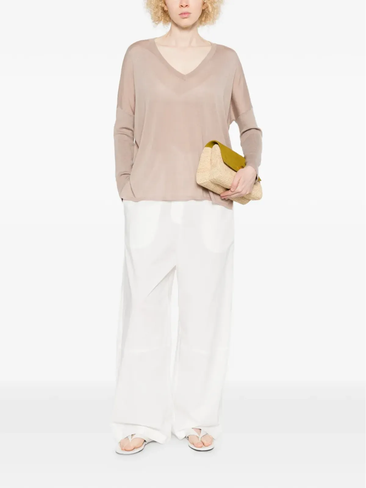 absolut cashmere Meryl V-neck sweater - Neutrals - 画像2