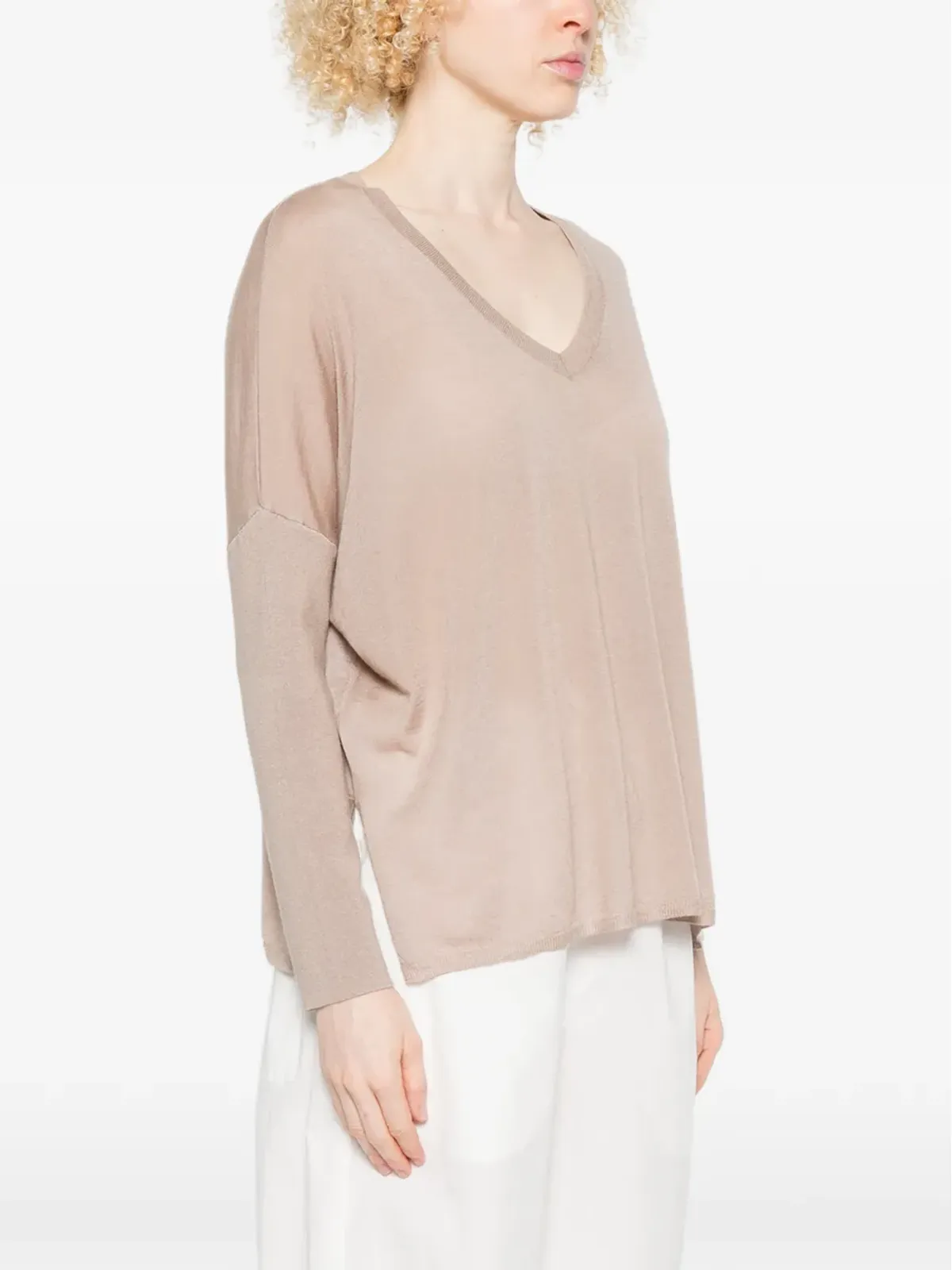 absolut cashmere Meryl V-neck sweater - Neutrals - 画像3