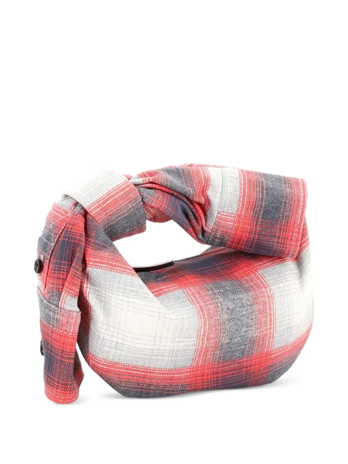 Bottega Veneta ビンテージ BV Jodie ホボ ショルダーバッグ シャツ風プリント レザー ミニ - 画像3