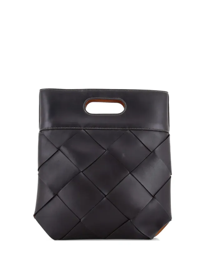 Bottega Veneta Pre-Owned Bottega Veneta Pre-Owned イントレチャート レザー スモール トートバッグ - ブラックの商品画像