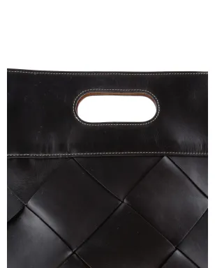 Bottega Veneta Pre-Owned イントレチャート レザー スモール トートバッグ - ブラック - サムネイル5