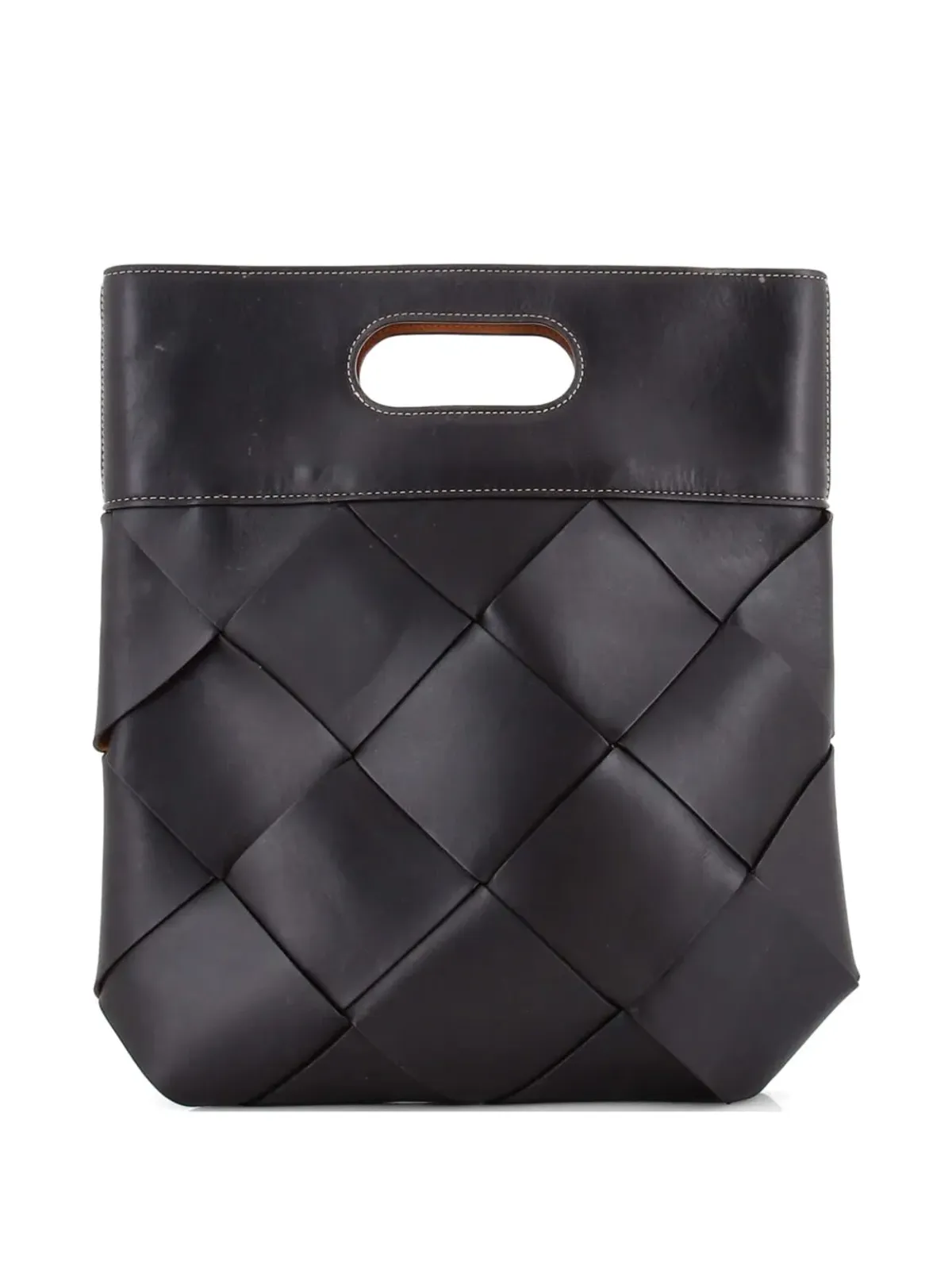 Bottega Veneta Pre-Owned イントレチャート レザー スモール トートバッグ - ブラック - 画像2