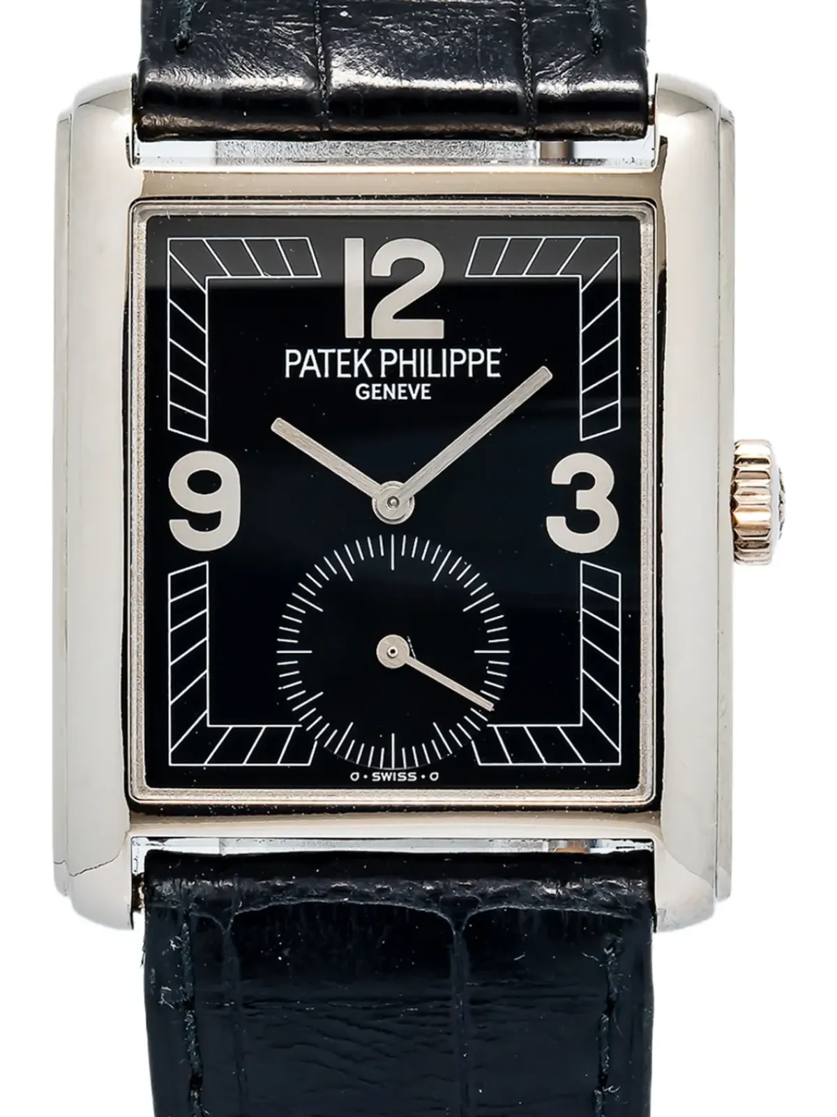 Patek Philippe Pre-Owned 長方形ブラック文字盤の腕時計 - 画像5
