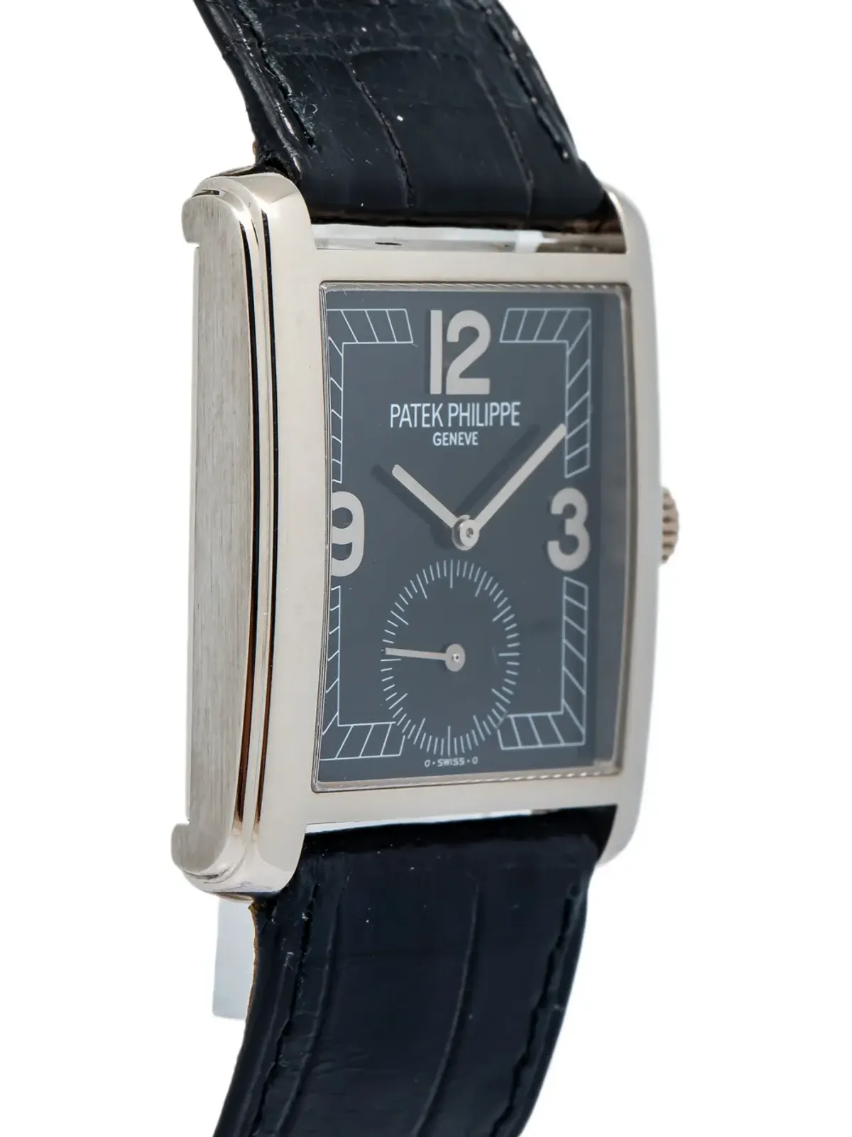 Patek Philippe Pre-Owned 長方形ブラック文字盤の腕時計 - 画像4