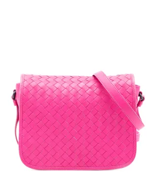 Bottega Veneta Pre-Owned ナパレザー イントレチャート フラップ クロスボディバッグ（ピンク） - サムネイル1