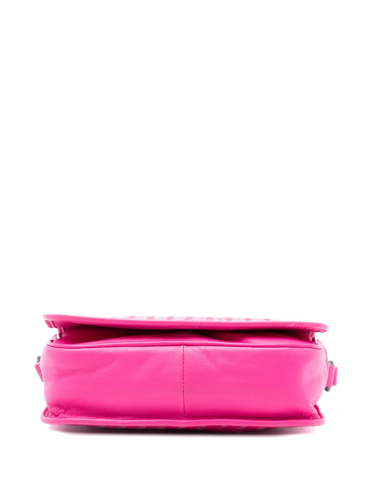 Bottega Veneta Pre-Owned ナパレザー イントレチャート フラップ クロスボディバッグ（ピンク） - 画像4