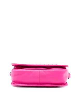 Bottega Veneta Pre-Owned ナパレザー イントレチャート フラップ クロスボディバッグ（ピンク） - サムネイル4