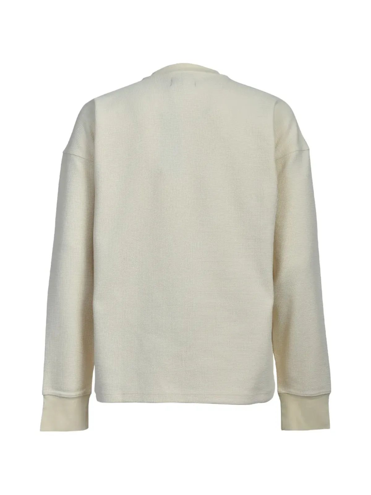 BREATH クリーム色のワッフル編み長袖Tシャツ - 画像2