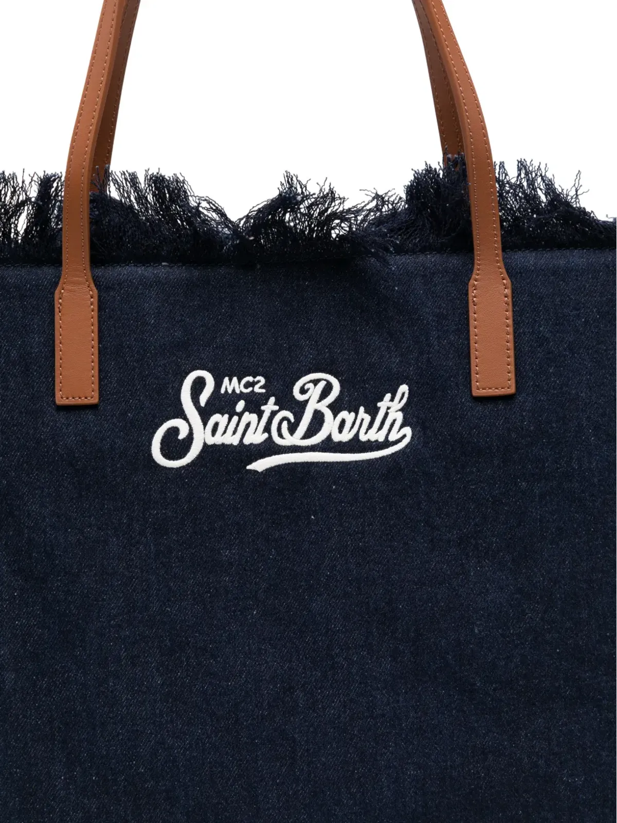 MC2 Saint Barth シティロゴ刺繍トートバッグ ブルー - 画像4