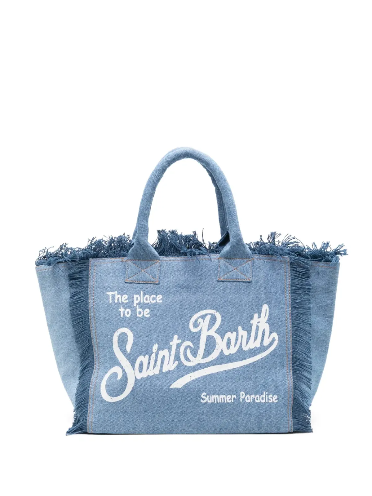 MC2 Saint Barth Vanityフリンジ入りロゴプリント トートバッグ - 画像1