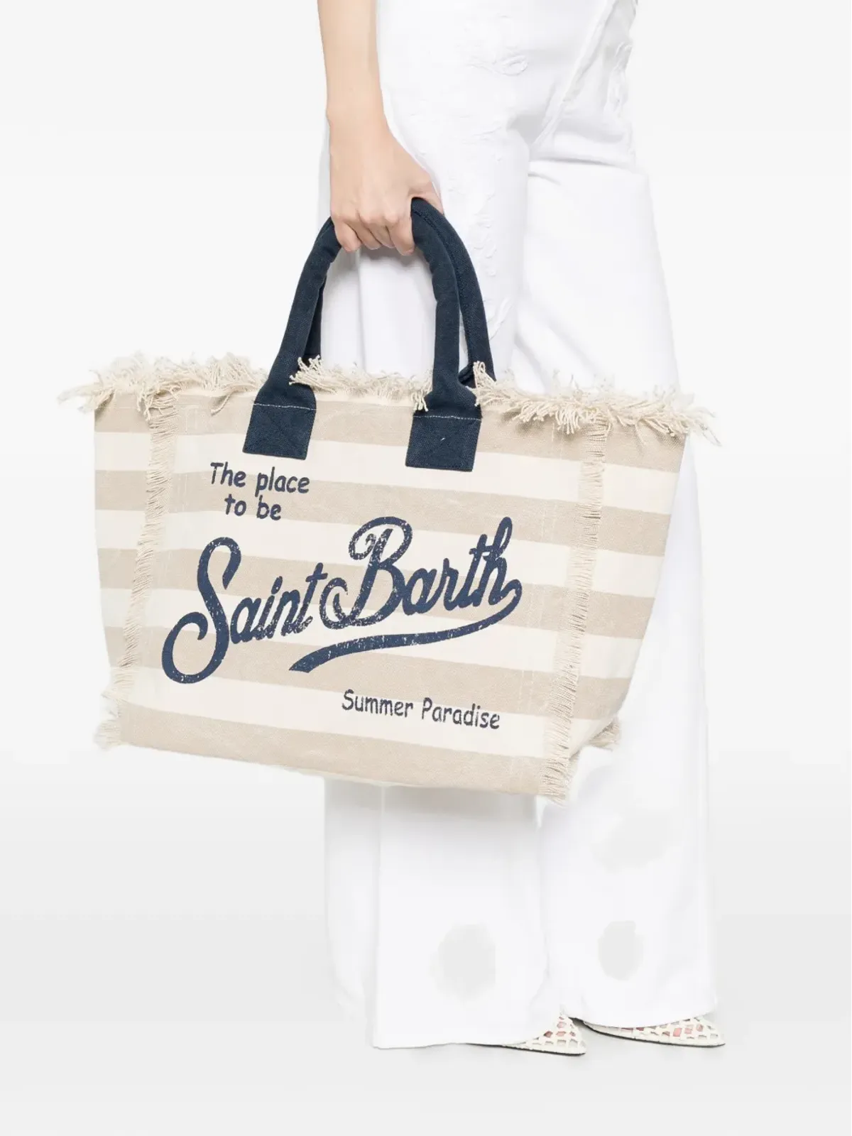 MC2 Saint Barth Vanity striped fringed tote bag - Vanityストライプフリンジ トートバッグ - 画像2