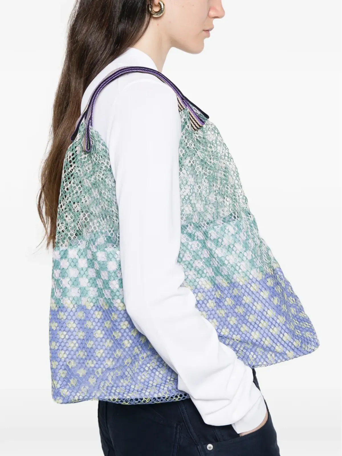 Épice Elziver patterned tote bag - Green - 画像2