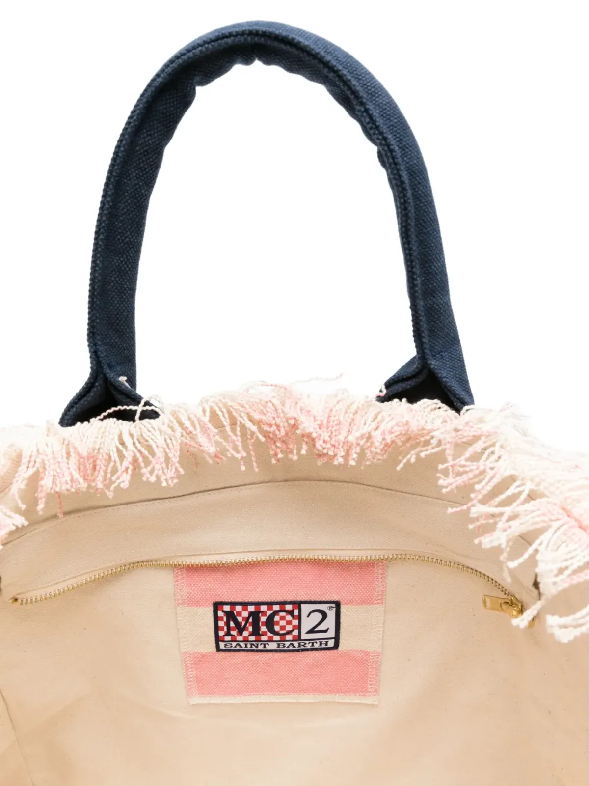 MC2 Saint Barth ヴァニティ フリンジ付きストライプ トートバッグ - ピンク - 画像5