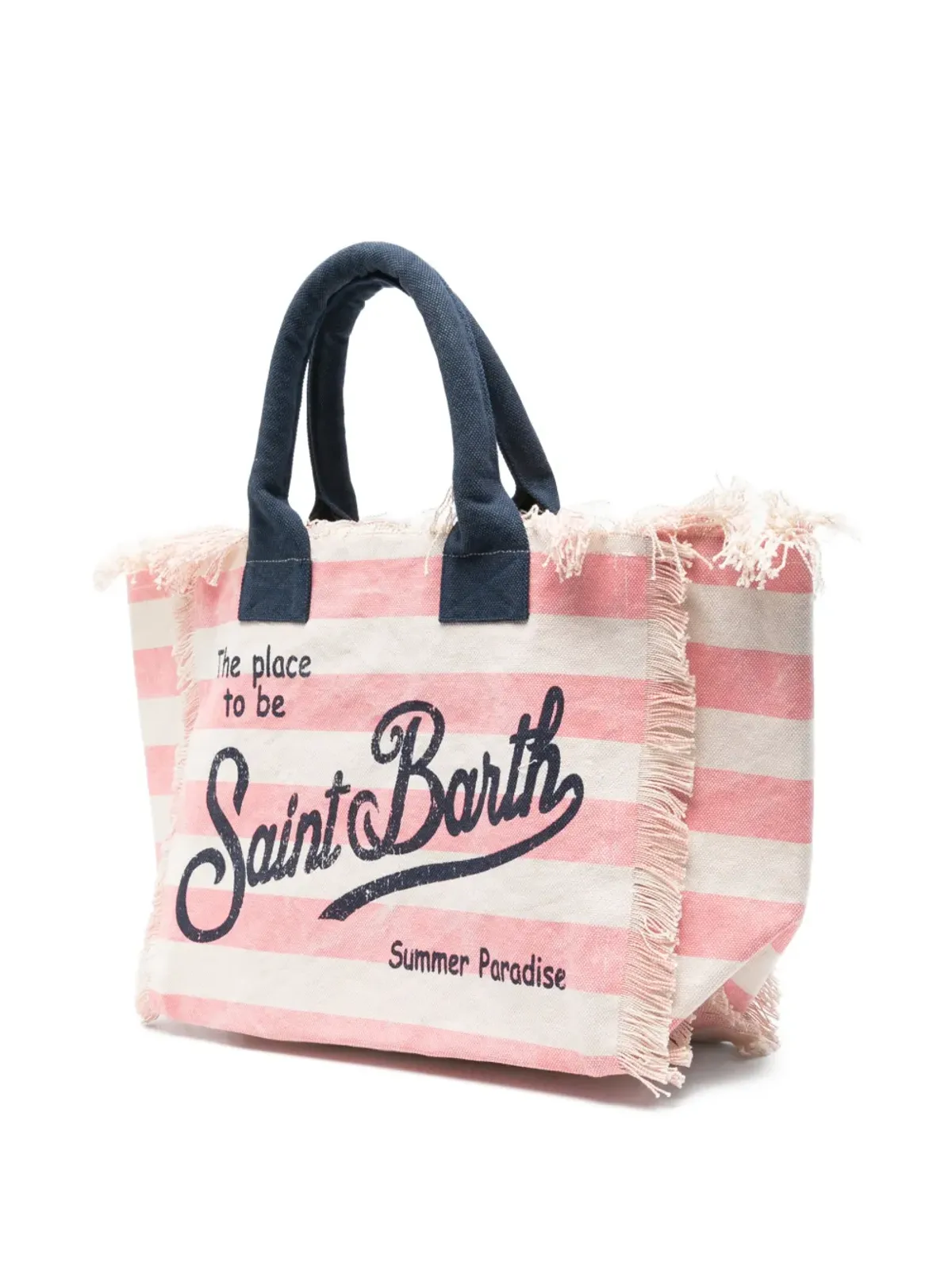 MC2 Saint Barth ヴァニティ フリンジ付きストライプ トートバッグ - ピンク - 画像3