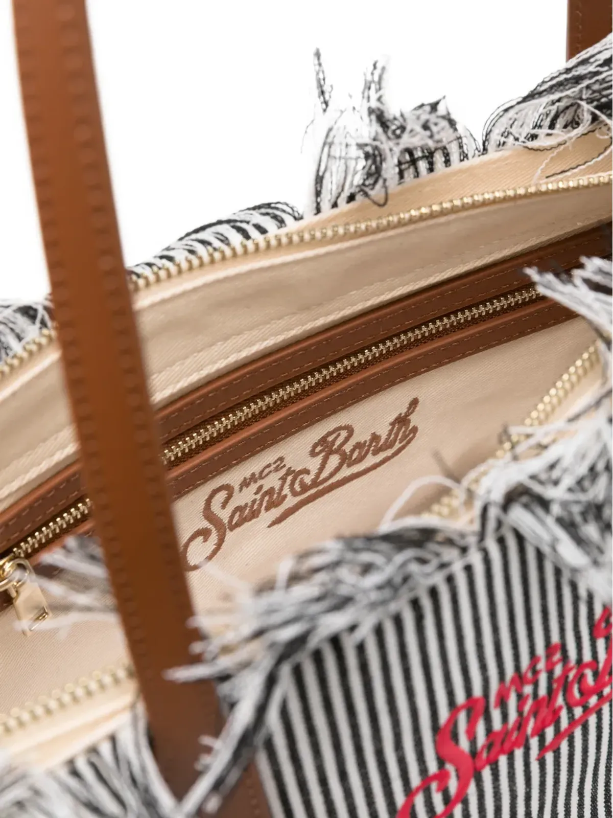 MC2 Saint Barth City fringed striped tote bag - 画像5