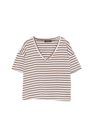 Aragona ストライプVネックTシャツ - サムネイル1