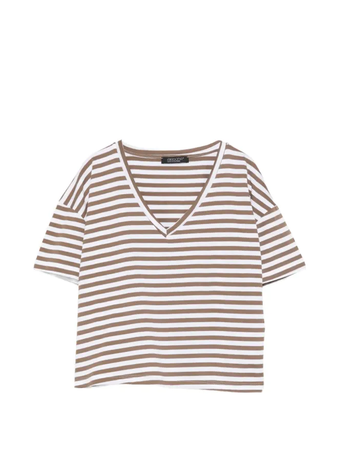 Aragona Aragona ストライプVネックTシャツの商品画像