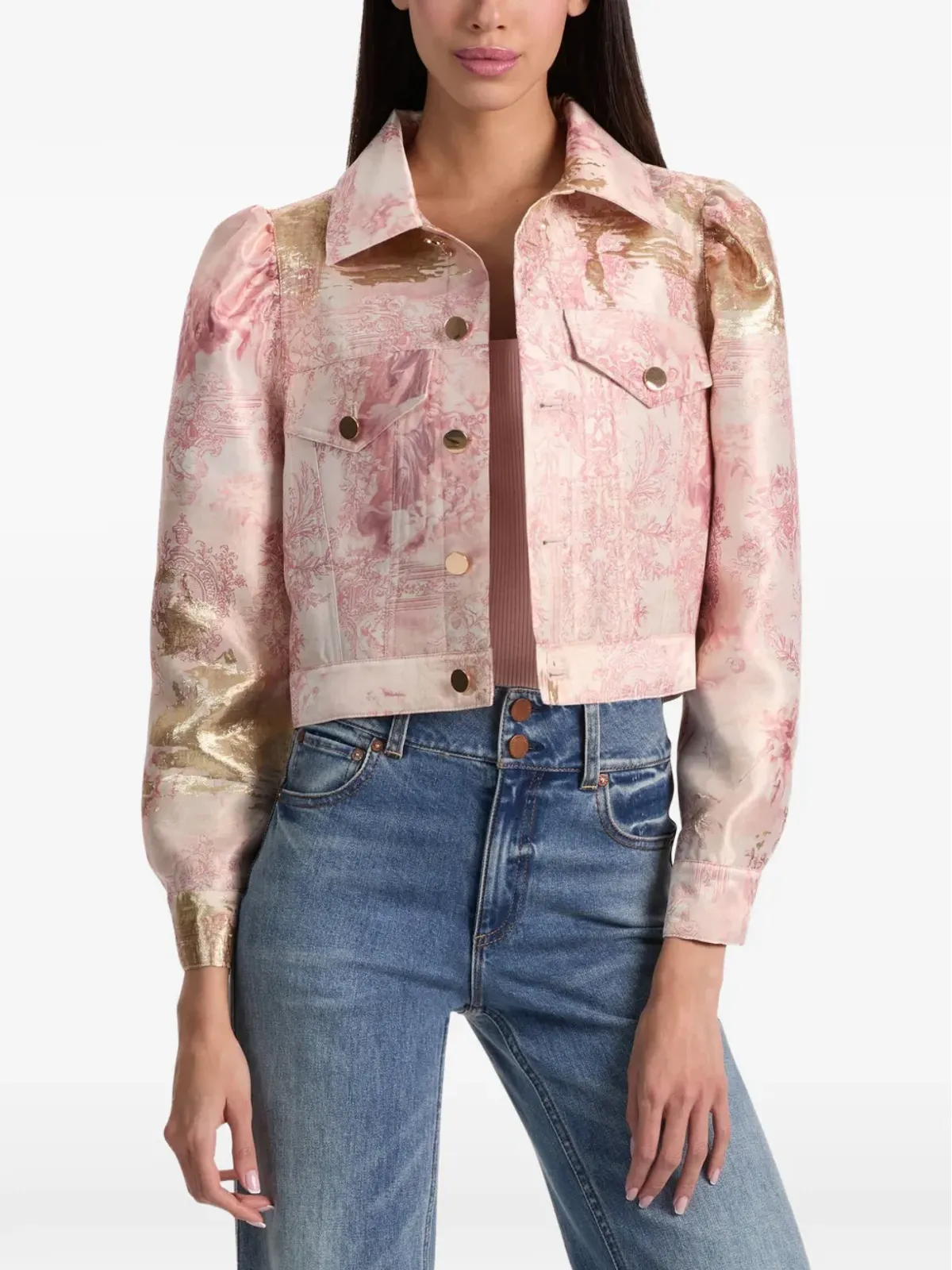 alice + olivia Lana puff-sleeve jacket - Pink - 画像3
