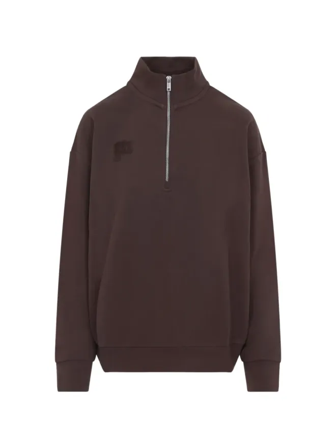 PANGAIA Pangaia ハーフジップ・モックネック スウェットシャツ - ブラウンの商品画像