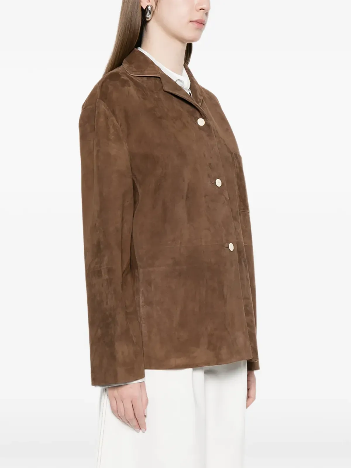 The Row Janine chest-pocket buttoned shirt - Brown - 画像3
