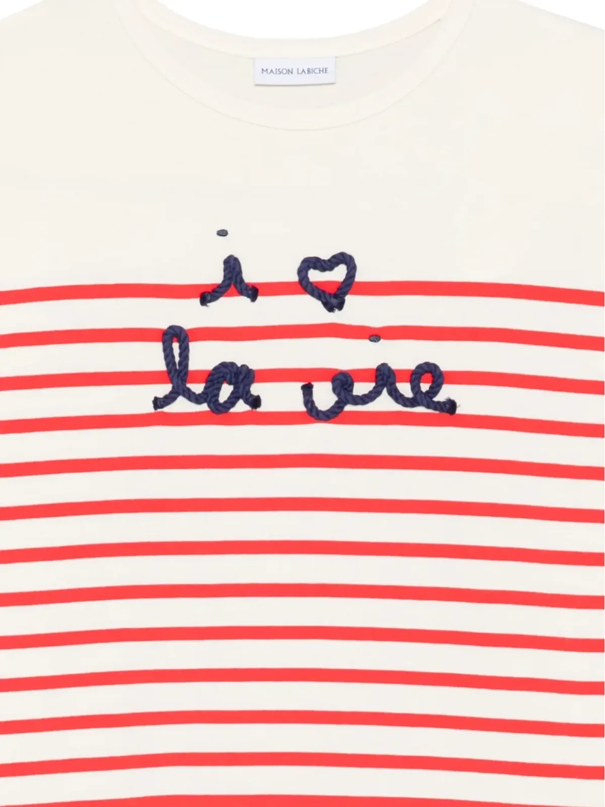 Maison Labiche I Love La Vie embroidered cotton top - 画像3