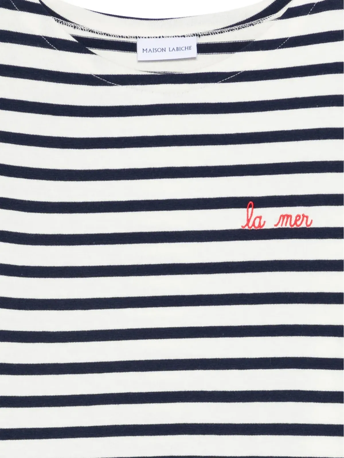 Maison Labiche ストライプ刺繍入りTシャツ - White - 画像3