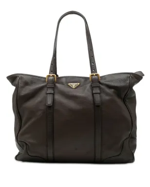 Prada Pre-Owned ディアースキン Zip Top トートバッグ - ブラウン - サムネイル1