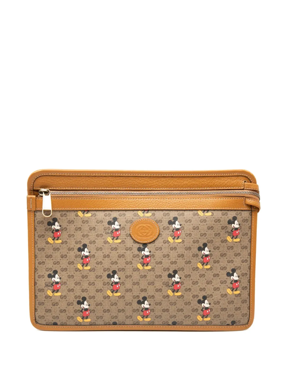 Gucci ビンテージ Disney Micro GG Supreme Mickey Mouse クラッチバッグ (ブラウン) - 画像1