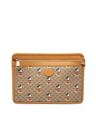 Gucci ビンテージ Disney Micro GG Supreme Mickey Mouse クラッチバッグ (ブラウン) - サムネイル1