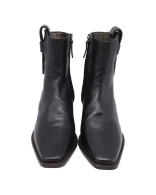 Brunello Cucinelli Vintage ウェスタンモニリ レザー アンクルブーツ - Black - サムネイル5