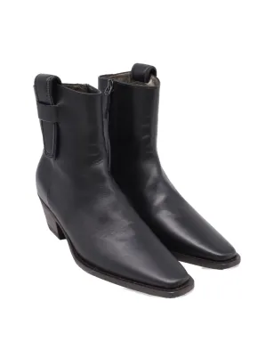 Brunello Cucinelli Vintage ウェスタンモニリ レザー アンクルブーツ - Black - サムネイル2
