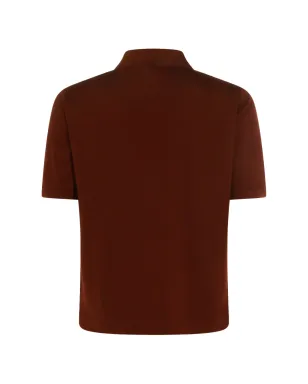 Piacenza Cashmere ボタン留めストライプポロシャツ ブラウン - サムネイル2