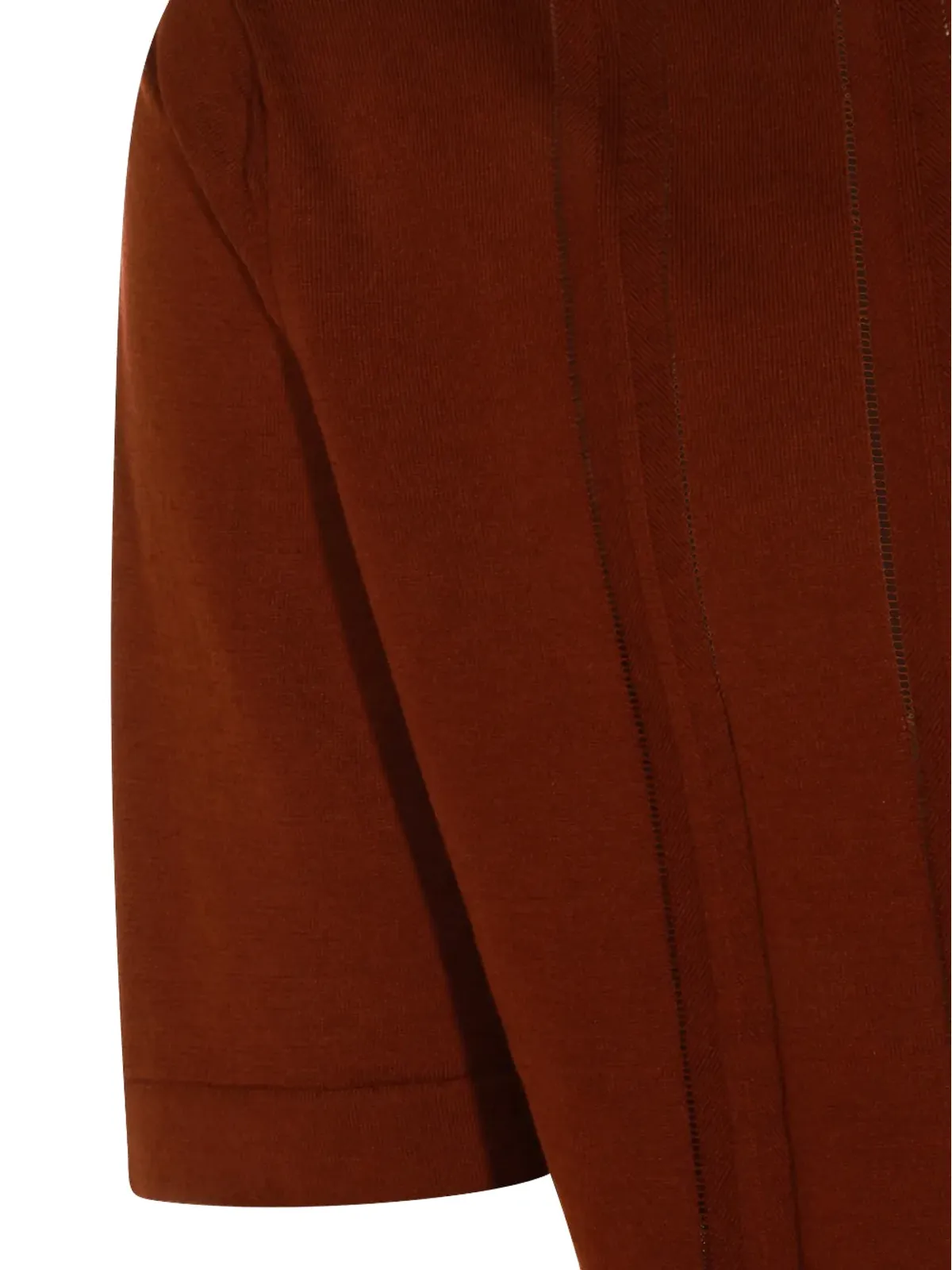 Piacenza Cashmere ボタン留めストライプポロシャツ ブラウン - 画像4