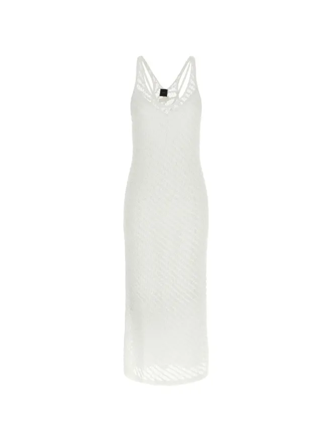 PINKO PINKO mesh V-neck miraggio dress - Whiteの商品画像