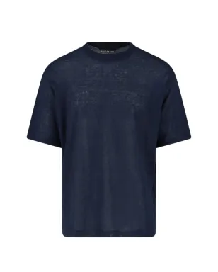 White Sand リネンTシャツ - ブルー - サムネイル1