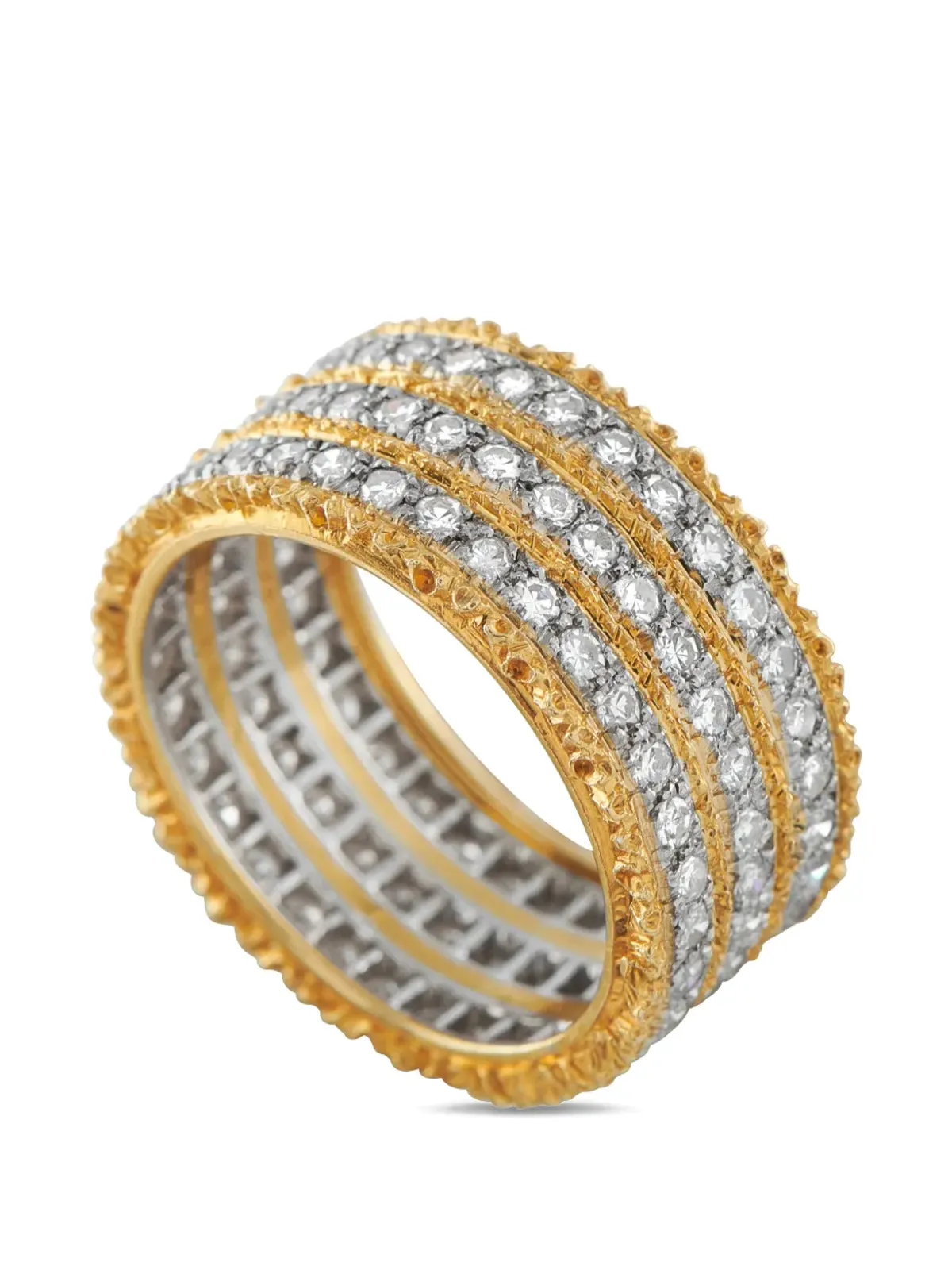 Buccellati ビンテージ ダイヤモンド イエローゴールド リング - 画像2