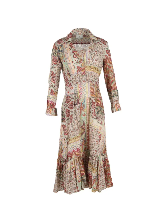 Etro Vintage Etro Vintage プリント柄ミディ丈シャツドレスの商品画像