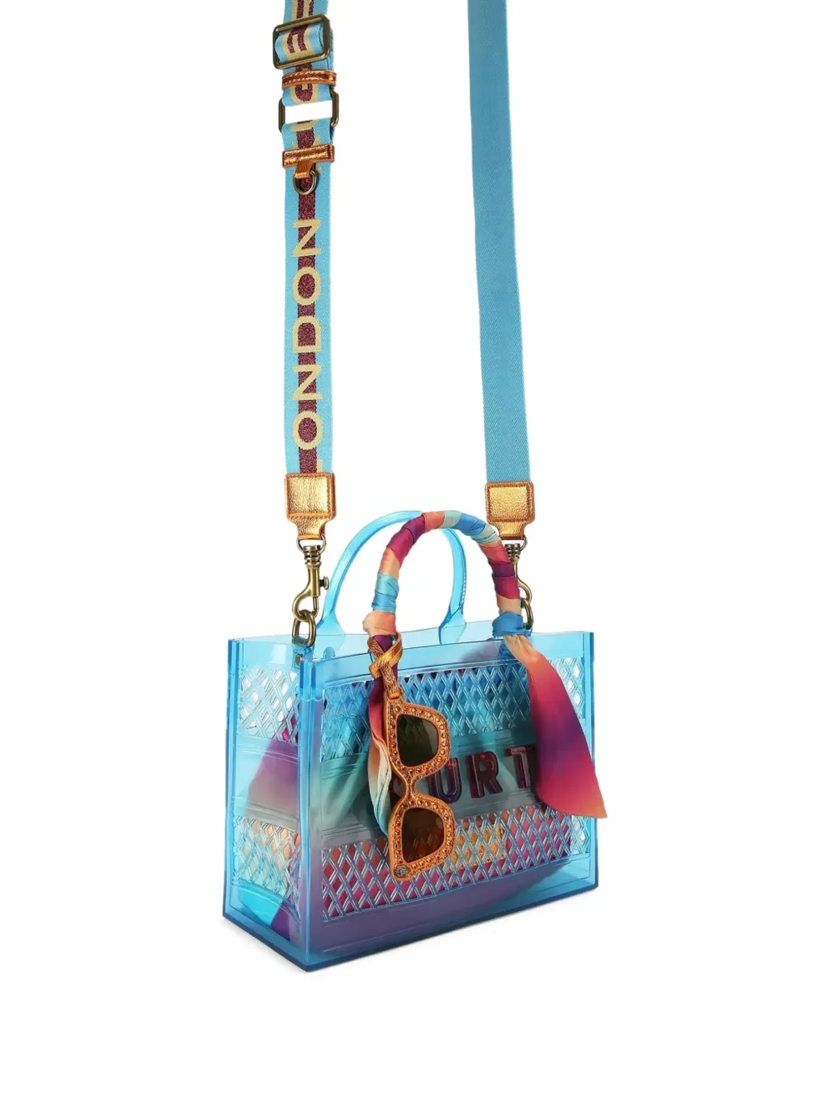 Kurt Geiger ロゴ入りトートバッグ ブルー - 画像2