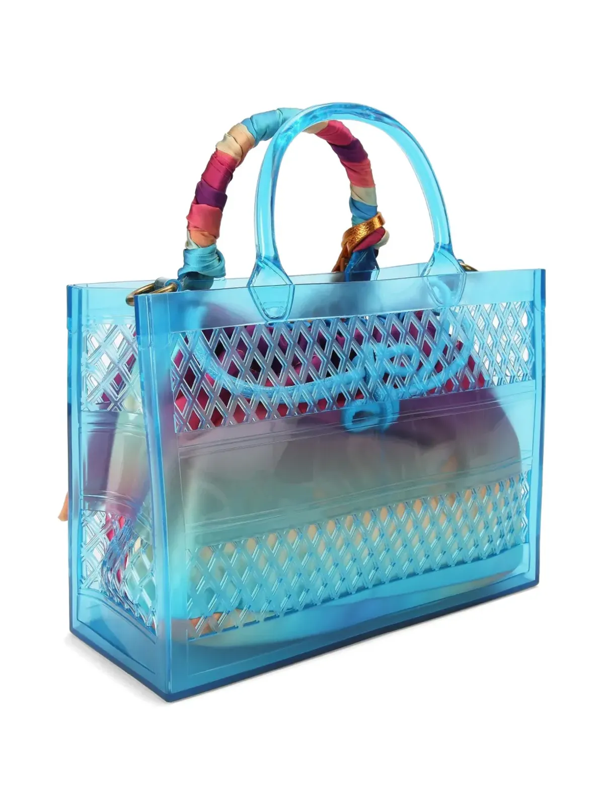 Kurt Geiger ロゴ入りトートバッグ ブルー - 画像3