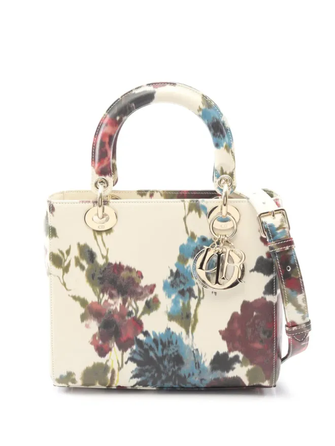Christian Dior Pre-Owned Christian Dior Pre-Owned レディ ディオール サッチェル 花柄プリント ホワイトの商品画像
