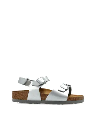 Birkenstock Kids Rio プレーンフラワーサンダル - シルバー - サムネイル2