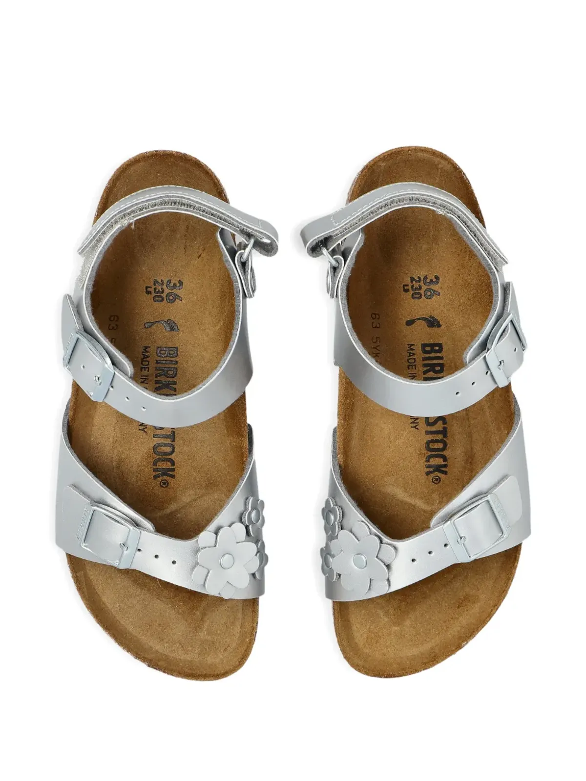 Birkenstock Kids Rio プレーンフラワーサンダル - シルバー - 画像4