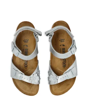 Birkenstock Kids Rio プレーンフラワーサンダル - シルバー - サムネイル4