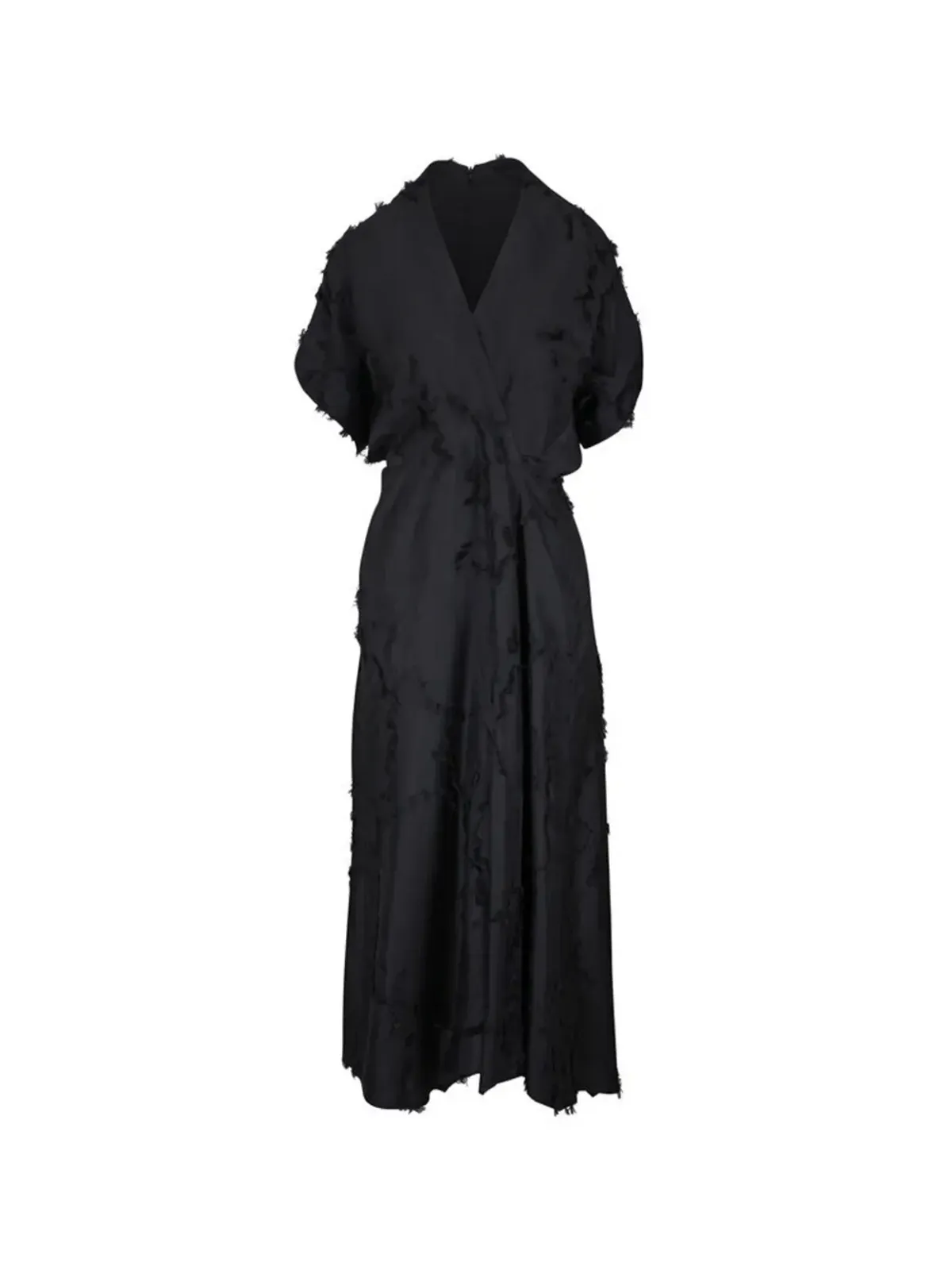 Zero + Maria Cornejo fil coupé V-neck dress - Black - 画像1