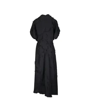 Zero + Maria Cornejo fil coupé V-neck dress - Black - サムネイル2